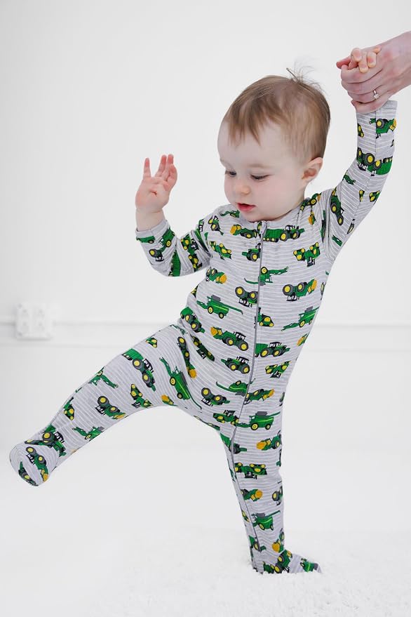 John Deere Baby Boy or Girl Footed Sleep N Play Coverall Newborn - Image 2