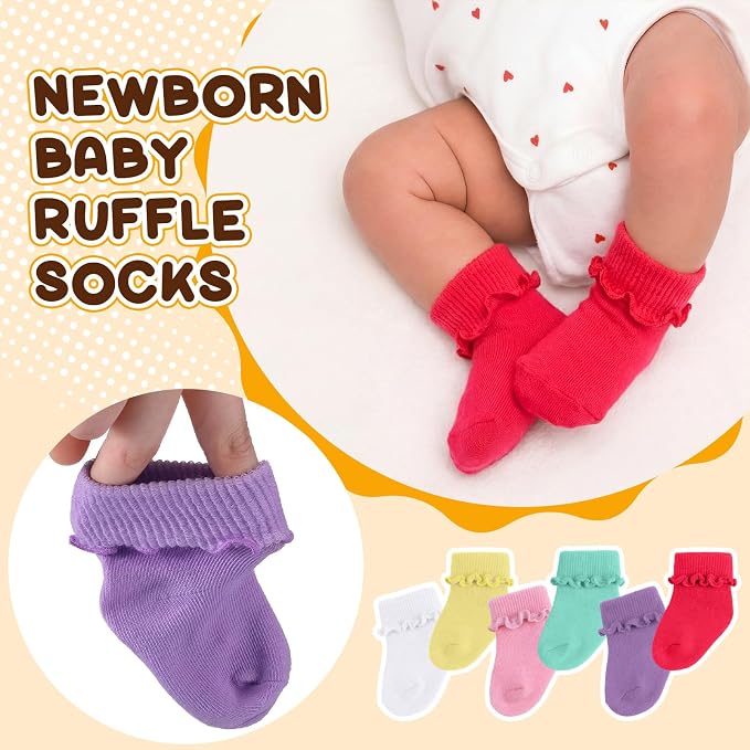 Toulite 12 Pair Preemie Newborn Baby Socks - Image 6