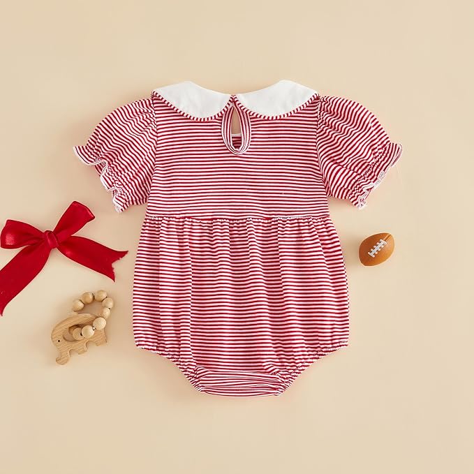 Baby Boy Girl Bubble Romper Short Sleeve Collar Summer Bodysuit - Image 3