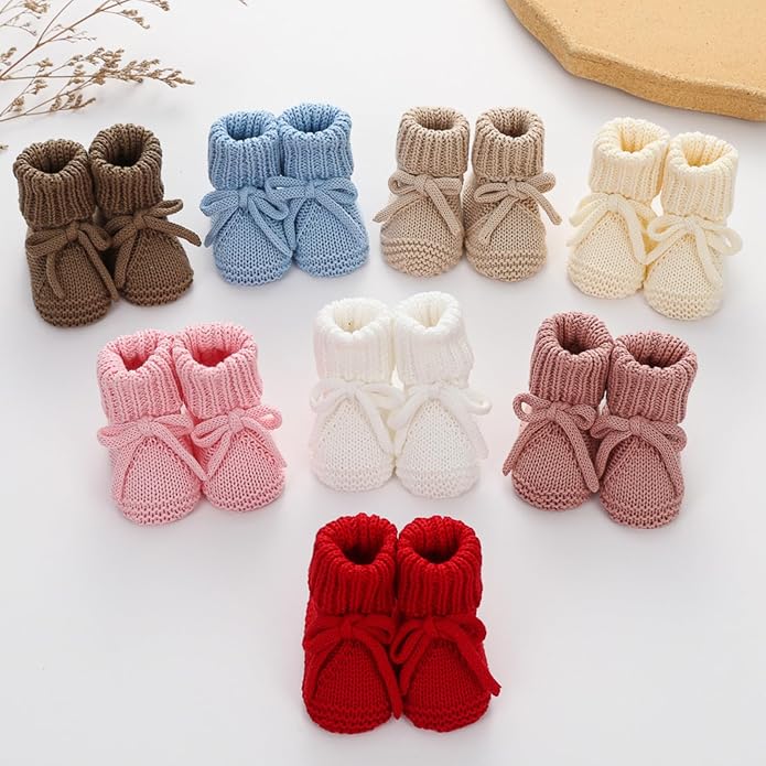 DSORVICD Newborn Baby Boys Girls Knitted Booties Soft Sole Shoes Socks - Image 7