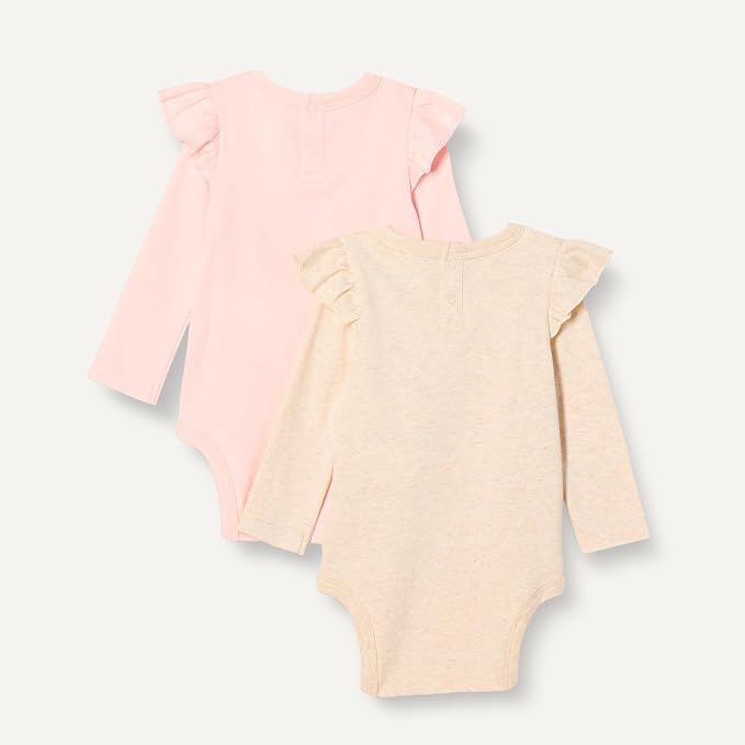 Amazon Essentials Baby Girls' Long-Sleeved Ruffle Bodysuits - Image 2