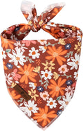 Lionet Paws Fall Dog Bandana Washable Cotton Borwn Handkerchief Scarf Triangle by lionetpaws