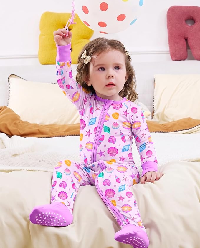 babee Reshinee Viscose derived from bamboo Baby Pajamas Convertible Footie - Image 3