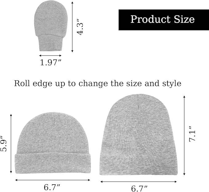 Baby Hats and Mittens Newborn Hats Gloves Infant Beanie Soft Cap Mitten Sets - Image 7