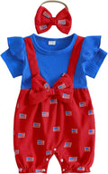 YINGISFITM Newborn Baby Girl Summer Clothes Short Sleeve Bubble Romper Bow by YINGISFITM