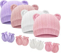 BQUBO Newborn Baby Hats Bear Ears and Mittens Sets Preemie Caps Baby Boy Girl by DRESHOW