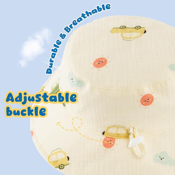 Muslin Baby Sun Hat Sun Protection Baby Toddler Bucket Hats - Image 3
