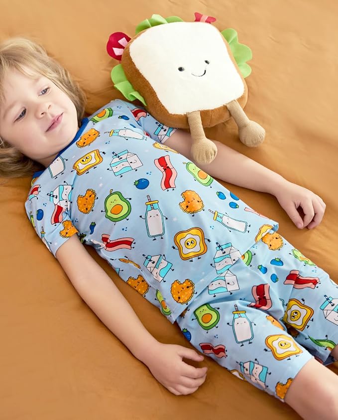 babee Reshinee Bamboo Viscose Toddler Boys Pajamas Set, Short Sleeve Kids - Image 3