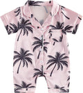 Kuriozud Baby Girl Boy Romper Pajamas Onesie Short Sleeve Button Down Pjs by Kuriozud