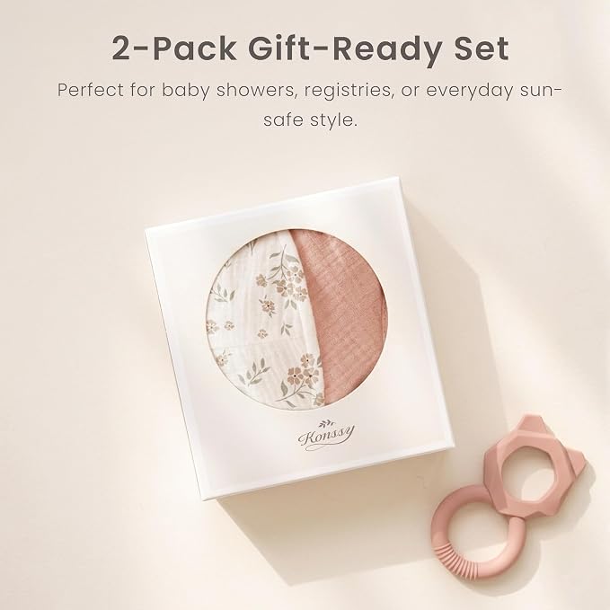Konssy 2-Pack Muslin Baby Sun Hats - Image 8