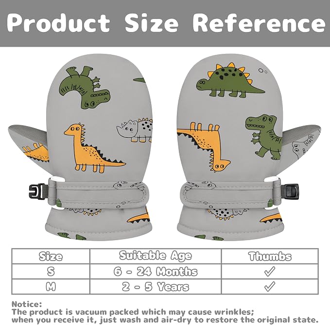 Olreco Baby Toddler Mittens Waterproof Infant Baby Winter Mittens Toddler Snow - Image 6