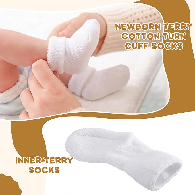 Twistover 10 Pairs Preemie Cotton Turn Cuff Socks - Image 5