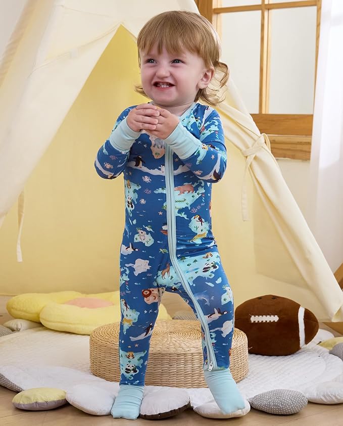 babee Reshinee Bamboo Viscose Baby Footie Pajama, Zipper Sleeper Boys Girls - Image 9