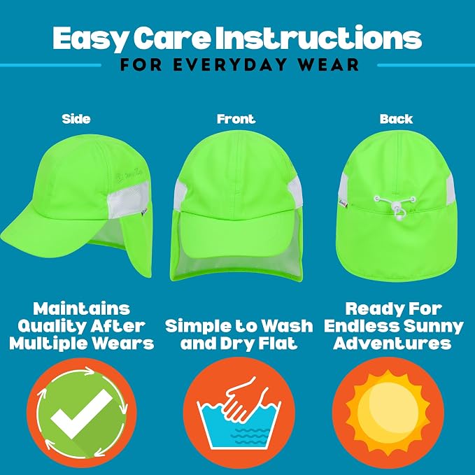SwimZip Sun Hat with Neck Flap | UPF 50+ Protection - Image 4