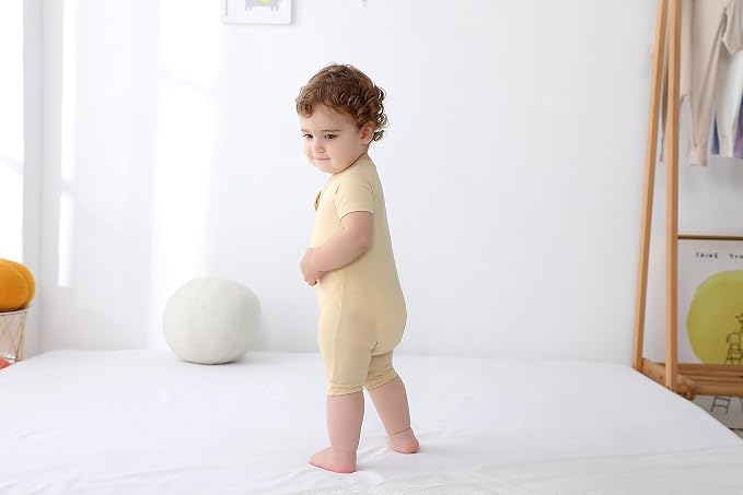 GUISBY Baby Rayon of Bamboo Short Sleeve Footless Zipper Romper 2 Pack | Soft - Image 4