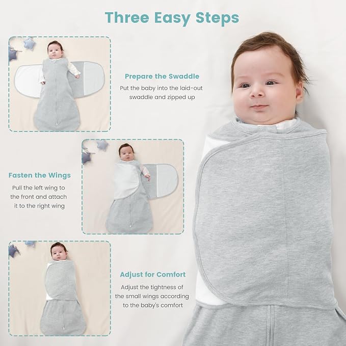 Baby Swaddle Sleep Sack, 1.0 Tog New-Parent-Friendly Swaddle - Image 4