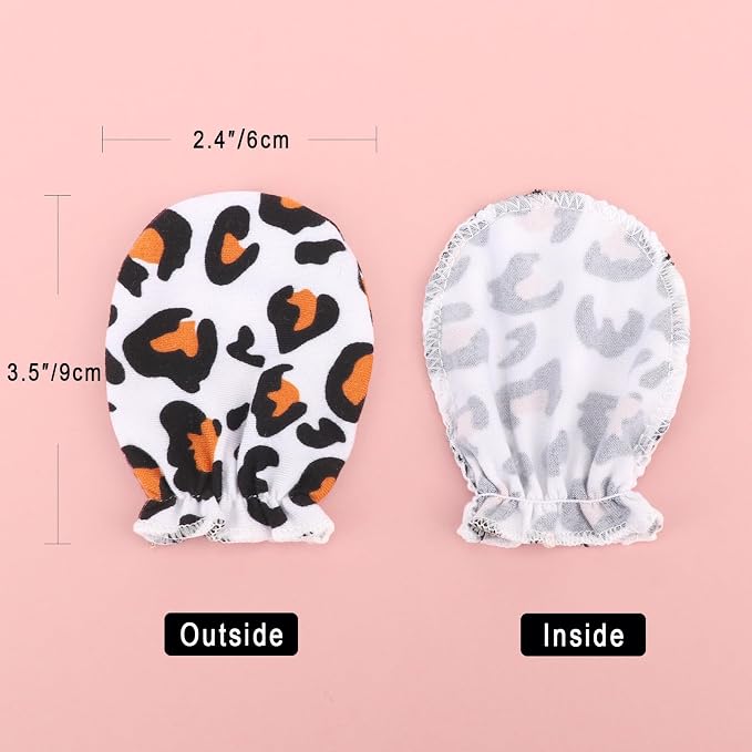 AQOKKA Newborn Baby Mittens No Scratch Cotton Elastic Wrist Gloves Infant - Image 6