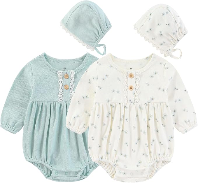 Ruliby Baby Girls Clothes Cotton Bubble Romper Summer Newborn Outfits | by Ruliby