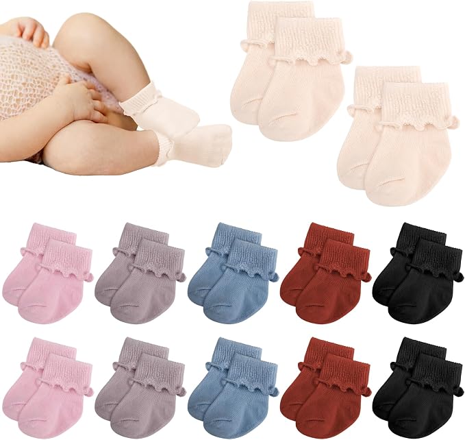 Toulite 12 Pair Preemie Newborn Baby Socks by Toulite