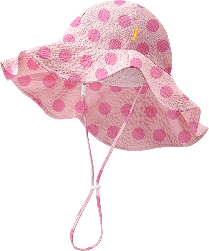 HONGTEYA Baby Sun Hat Wide Brim Adjustable Toddler Beach Bucket Hat | Soft by HONGTEYA