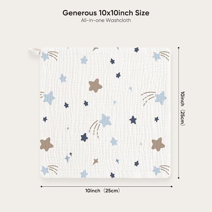 Bearmoss Muslin Burp Cloths 100% Cotton Cloths Baby Burp Cloths Muslin - Image 4
