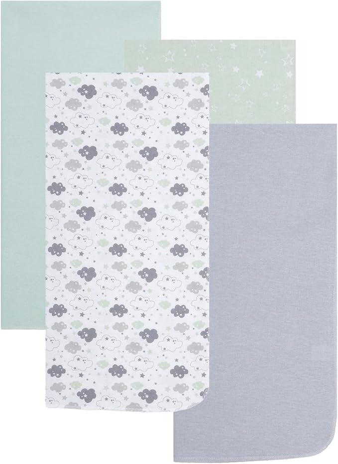 EVERYDAY KIDS 4 Pack of Soft Flannel Receiving Baby Blanket Set by EVERYDAYKIDS