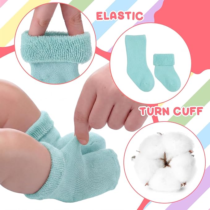 Twistover 10 Pairs Preemie Cotton Turn Cuff Socks - Image 6