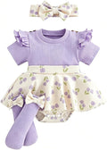 Giraropa Newborn Baby Girl Clothes Smocked Bubble Romper Dress + Socks + by Giraropa