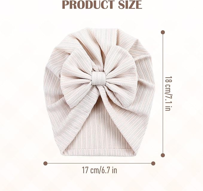 Cinaci 6 Pack Nursery Hospital Caps Bonnets Beanies Headwraps Turban Hats - Image 2