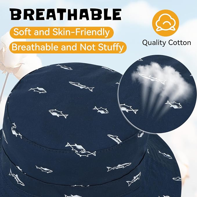 Durio UPF 50+ Baby Sun Hat Wide Brim Toddler Bucket Hats - Image 3