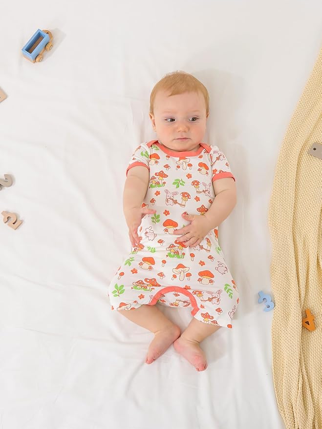 GUISBY Baby Rayon Romper Pajamas, 0-24M | Silky Soft Feel，Snap Closure，Footless - Image 6