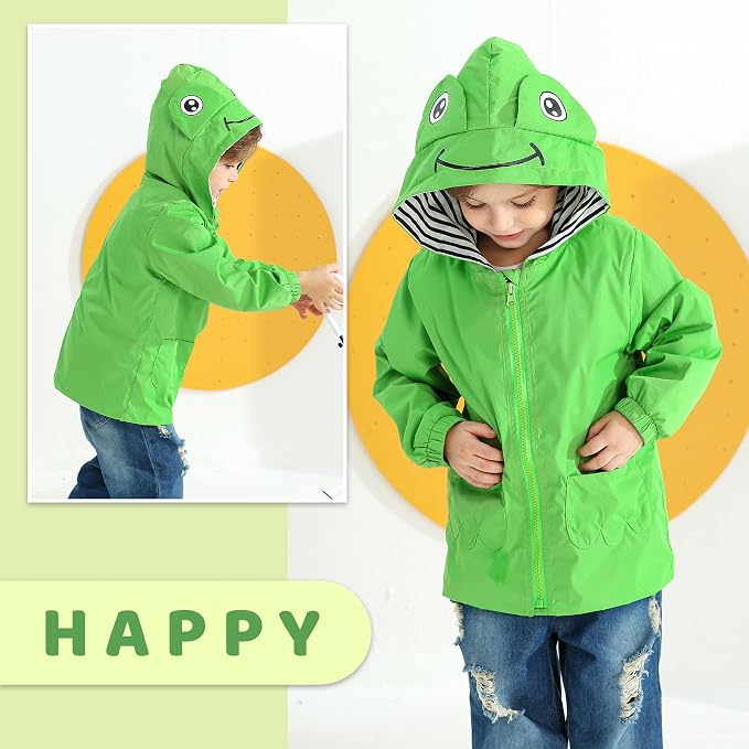 YOUNGER TREE Toddler Baby Boy Girl Duck Raincoat Cute Cartoon Hoodie Zipper - Image 2