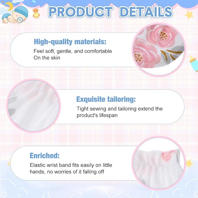 Geyoga 24 Pairs Newborn Baby Mittens No Scratch - Image 3