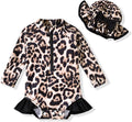 Aalizzwell Baby Girls Long Sleeve One Piece Swimsuit with Hat