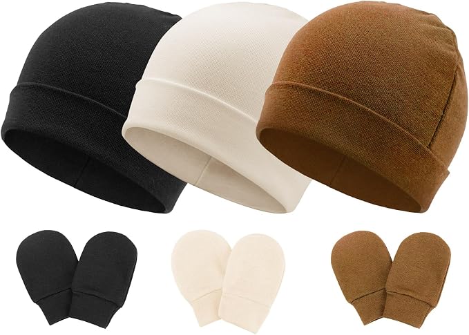 BQUBO Newborn Girls Hats Baby Hat and Mittens Set Infant Caps Bow Hospital by DRESHOW