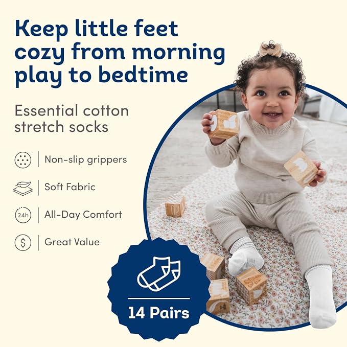 Fruit of the Loom Baby & Toddler Grow & Fit Flex Zones Cotton Stretch Socks - Image 2