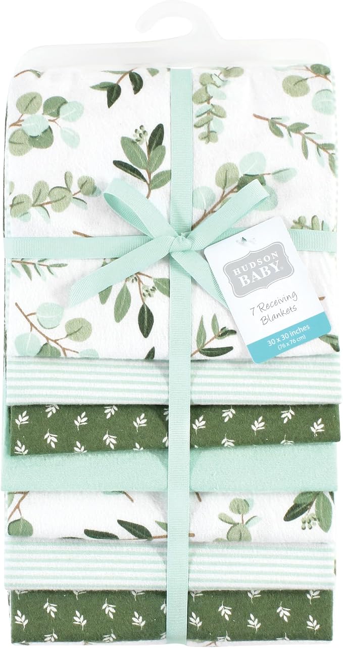 Hudson Baby Unisex Baby Cotton Poly Flannel Receiving Blankets Bundle, - Image 2