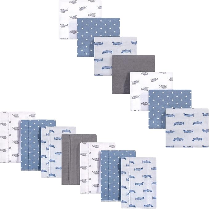 Hudson Baby Unisex Baby Cotton Flannel Burp Cloths and Receiving Blankets by HudsonBaby
