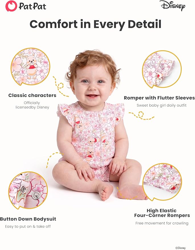 Disney Baby Girls Viscose Made from Bamboo 2 Packs Breathable Bodysuit - Image 5