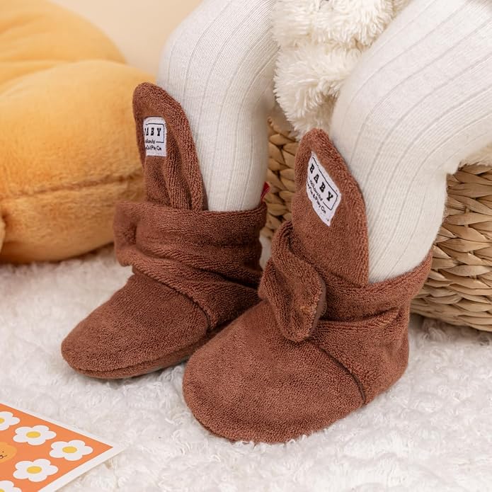 Sawimlgy Newborn Infant Baby Girl Boy Cotton Booties Stay On Sock Slippers Soft - Image 2