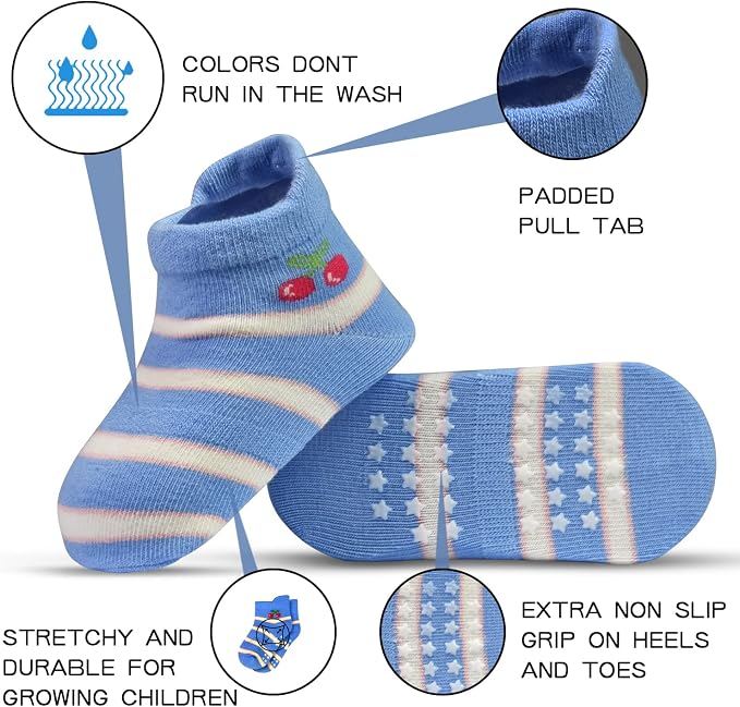Tphon Non Slip Kids Toddler Socks - Image 4