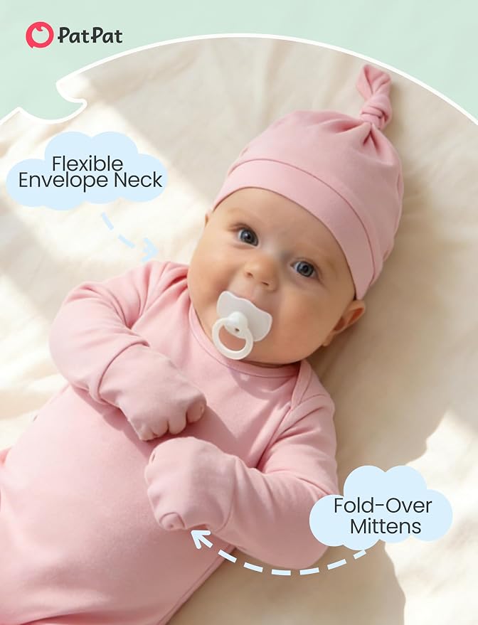 PATPAT Baby Sleeper Gown with Hat - Image 3