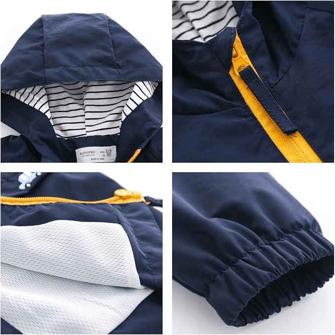 Volunboy Toddler Boys Spring Windbreaker Lightweight Jacket | baby boy - Image 4