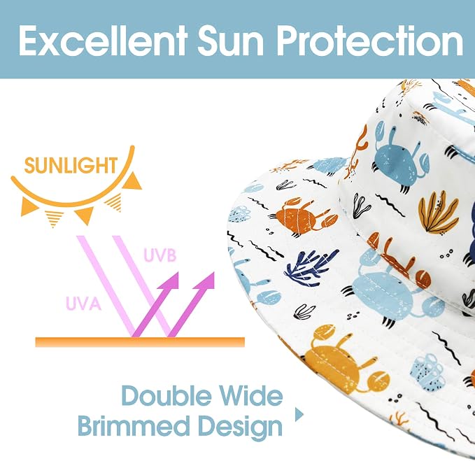 Baby Sun Hat Baby Boy Hats Toddler Hat UPF 50+ Bucket Hat - Image 2