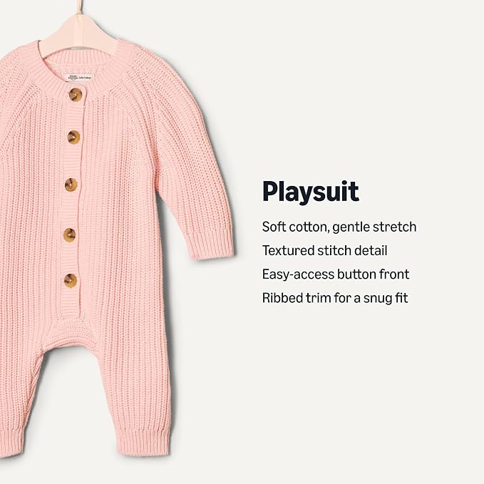 Amazon Essentials x Sofia Grainge Unisex Babies' Cotton Knit Playsuit - Image 3