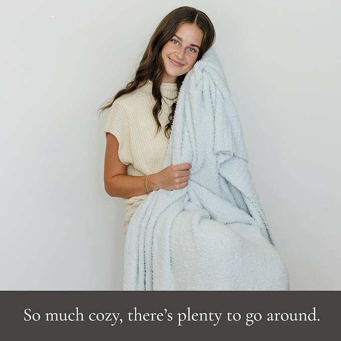 Saranoni Bamboni Oversized Blanket Soft Comfort Couch Bed Sky Blue X-Large | - Image 4
