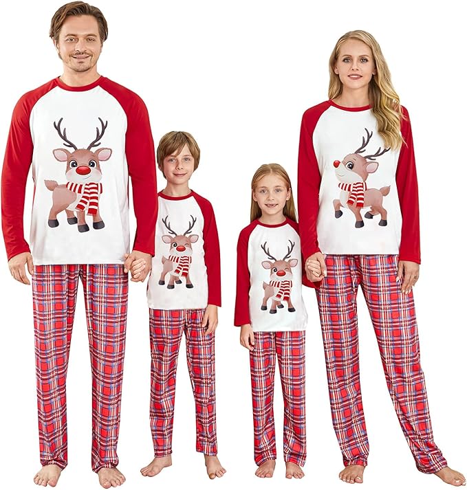 Awoscut Family Christmas Pajamas Matching Pajamas for Family, Xmas PJs Sets Holiday Sleepwear