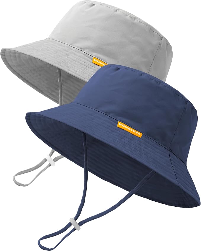 Baby Sun Hat Kids Summer Sun Protection Toddler Bucket Hat Wide Brim Adjustable by HONGTEYA