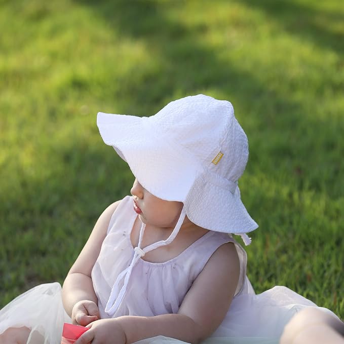 Baby & Toddler Wide Brim Sun Hats UPF 50+ Sun Protection Bucket Cap Cute - Image 4