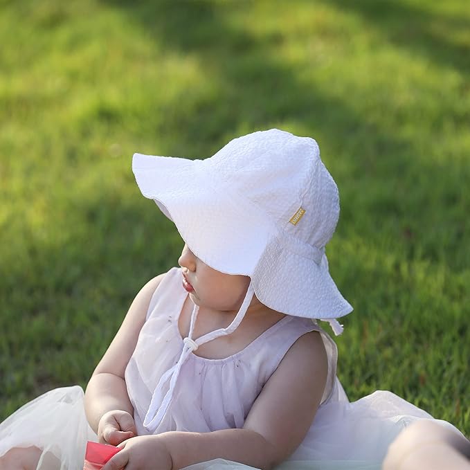 Baby & Toddler Wide Brim Sun Hats UPF 50+ Sun Protection Bucket Cap Cute - Image 4
